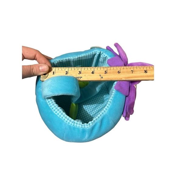 Vintage Dan Dee Dandee Plush Basket Flower with Smiley Face Blue Purple New - Picture 9 of 12